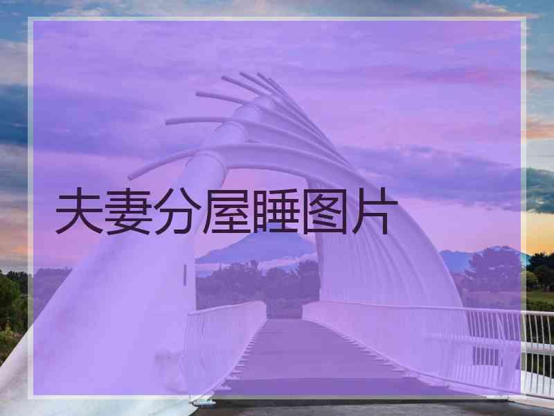 夫妻分屋睡图片
