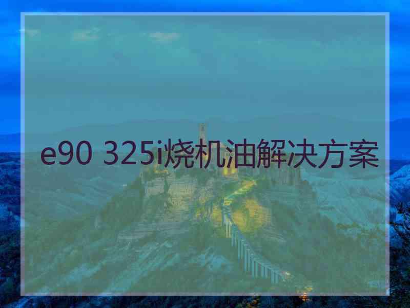 e90 325i烧机油解决方案