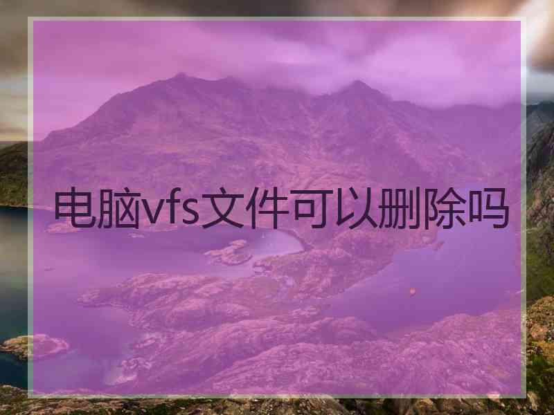 电脑vfs文件可以删除吗