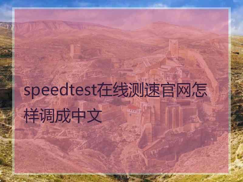 speedtest在线测速官网怎样调成中文