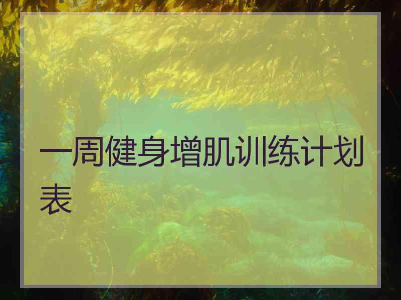 一周健身增肌训练计划表