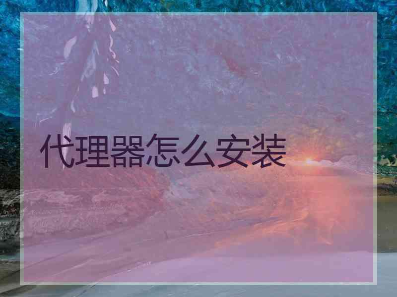 代理器怎么安装