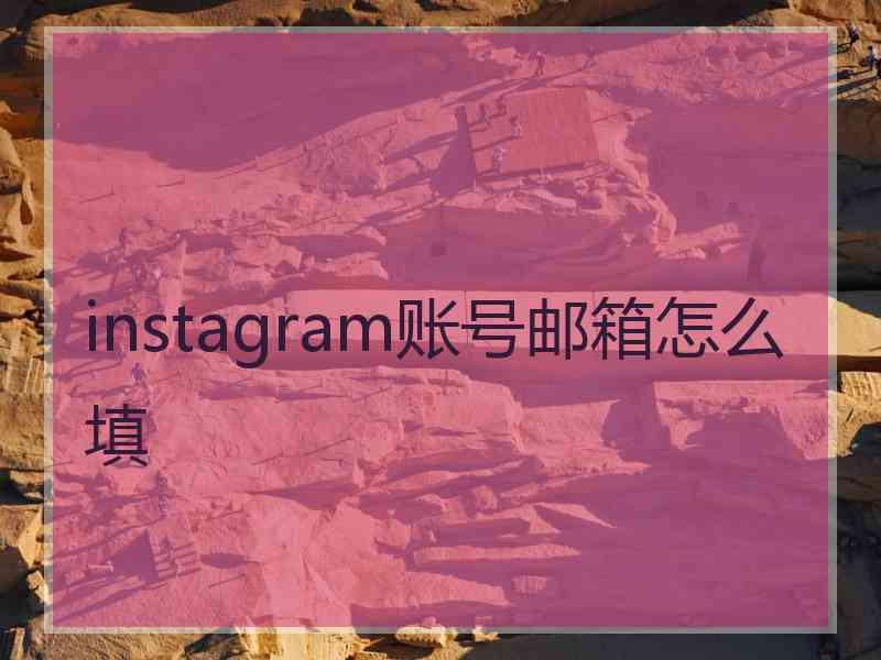 instagram账号邮箱怎么填